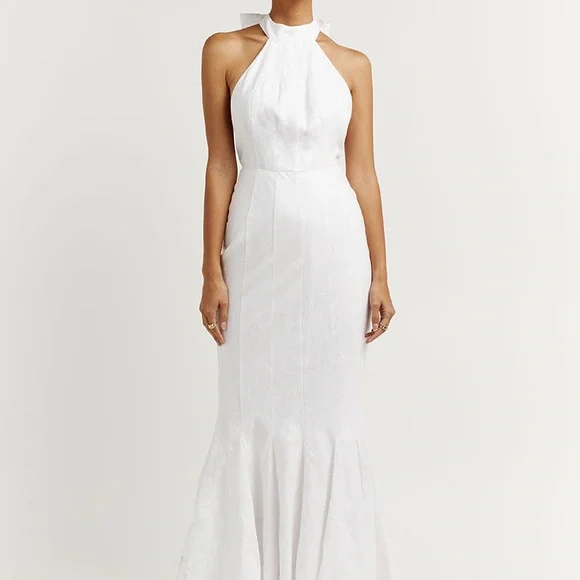 Reformation | Dresses | Aisle White Linen High Neck Dress | Poshmark